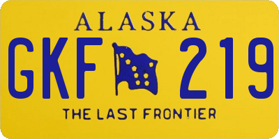 AK license plate GKF219