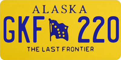 AK license plate GKF220