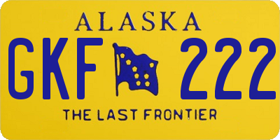 AK license plate GKF222