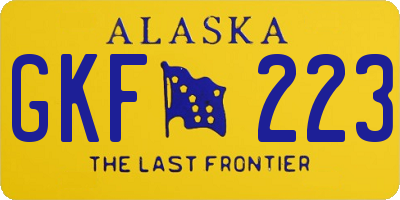 AK license plate GKF223