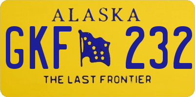 AK license plate GKF232