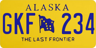 AK license plate GKF234