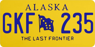 AK license plate GKF235