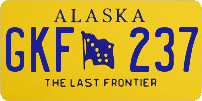 AK license plate GKF237