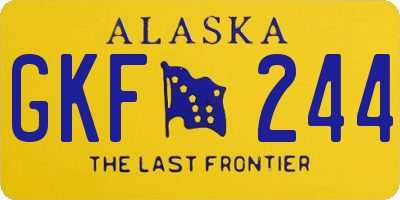 AK license plate GKF244