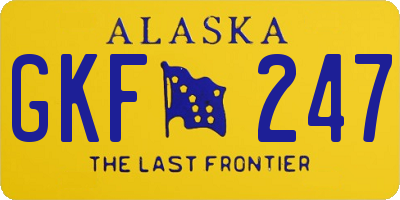 AK license plate GKF247