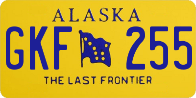 AK license plate GKF255