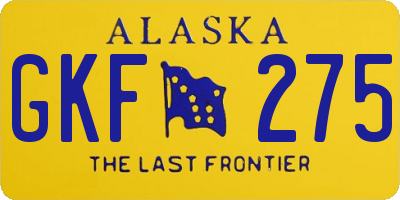 AK license plate GKF275