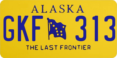 AK license plate GKF313