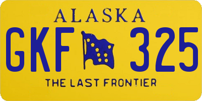 AK license plate GKF325