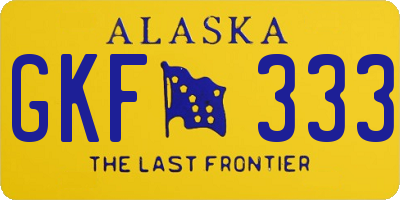 AK license plate GKF333