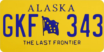 AK license plate GKF343