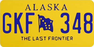 AK license plate GKF348