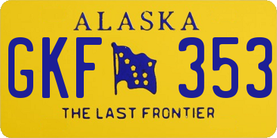 AK license plate GKF353