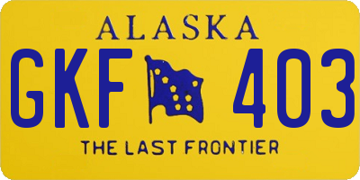 AK license plate GKF403