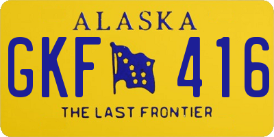 AK license plate GKF416