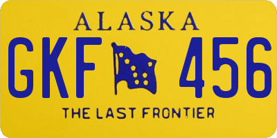AK license plate GKF456