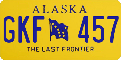 AK license plate GKF457