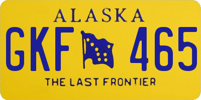 AK license plate GKF465