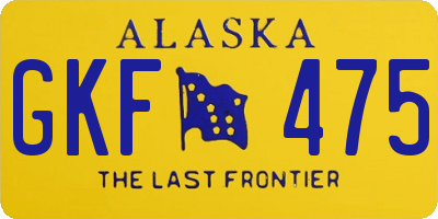 AK license plate GKF475