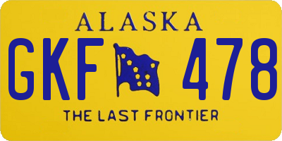AK license plate GKF478