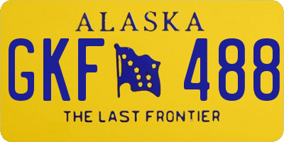 AK license plate GKF488