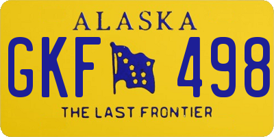 AK license plate GKF498
