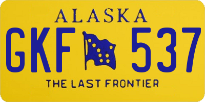 AK license plate GKF537