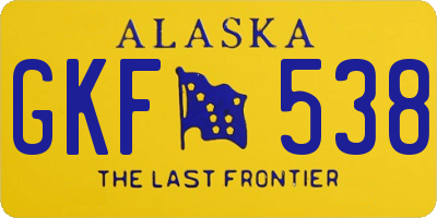AK license plate GKF538