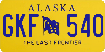 AK license plate GKF540