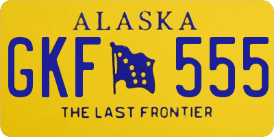 AK license plate GKF555