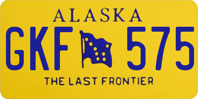 AK license plate GKF575