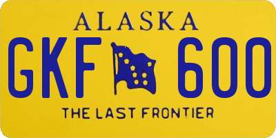 AK license plate GKF600