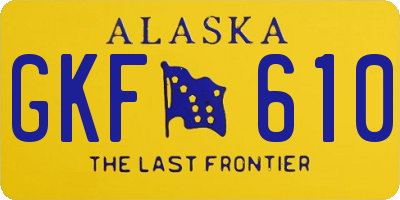 AK license plate GKF610
