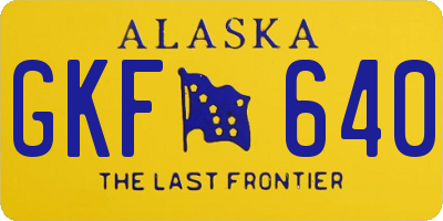 AK license plate GKF640