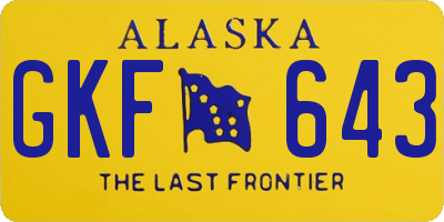 AK license plate GKF643