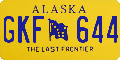 AK license plate GKF644
