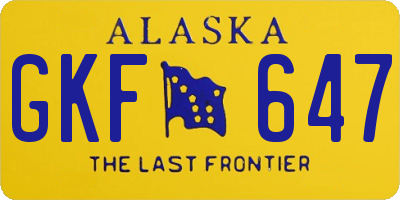 AK license plate GKF647