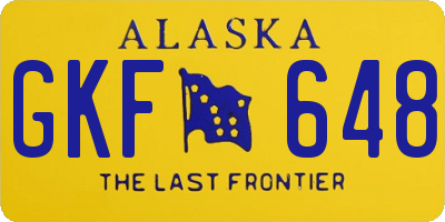 AK license plate GKF648