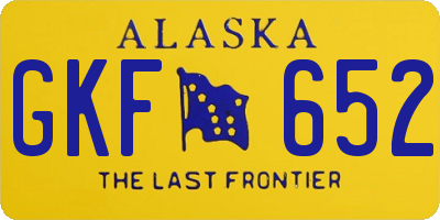 AK license plate GKF652