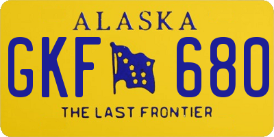 AK license plate GKF680