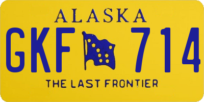 AK license plate GKF714