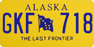 AK license plate GKF718