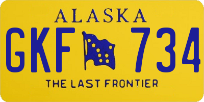 AK license plate GKF734