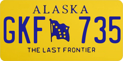 AK license plate GKF735