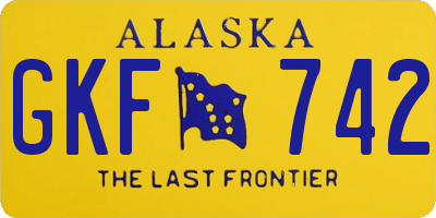 AK license plate GKF742