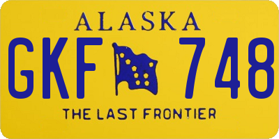 AK license plate GKF748