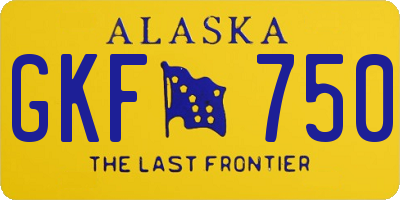 AK license plate GKF750