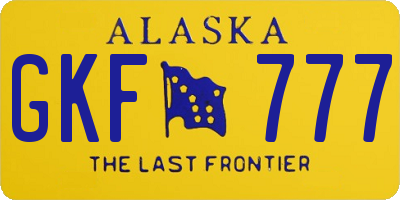 AK license plate GKF777