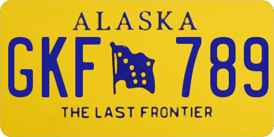 AK license plate GKF789